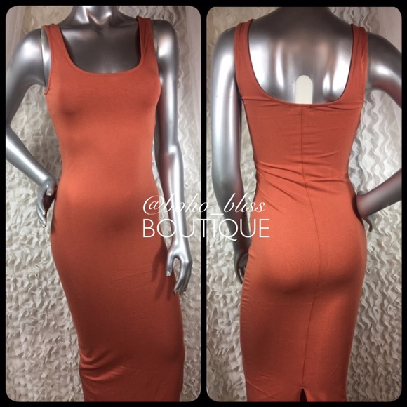 Solid Sleeveless Long Maxi Dress NEW pink peach - Picture 5 of 6